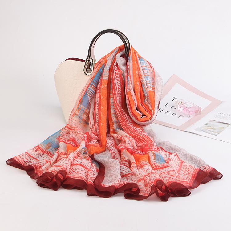 Twill Cotton Printing Cotton And Linen Ethnic Style Scarf Air Conditioner Warm Women'S Variety Sun Protection Shawl Silk Scarf