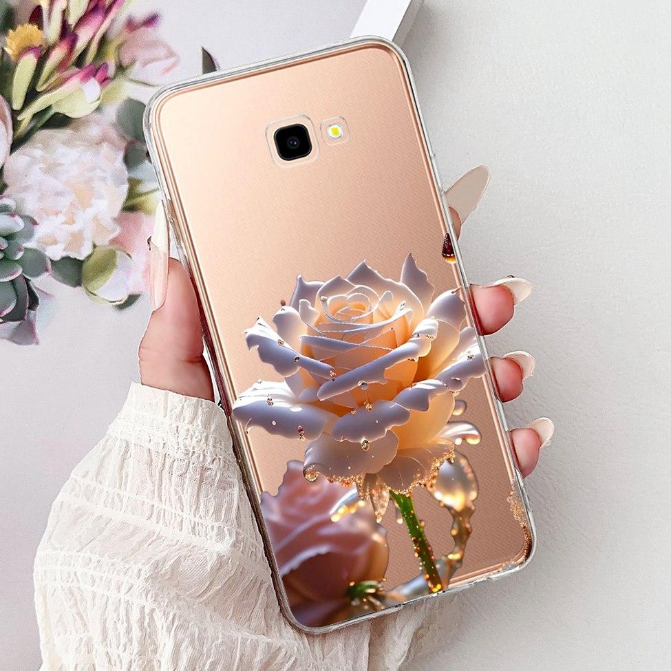 For Samsung J4 Plus Case Clear Cute Fashion Flowers Cool Painted Back Cover For Samsung Galaxy J4+ Phone Case SM-J415F SM-J415G