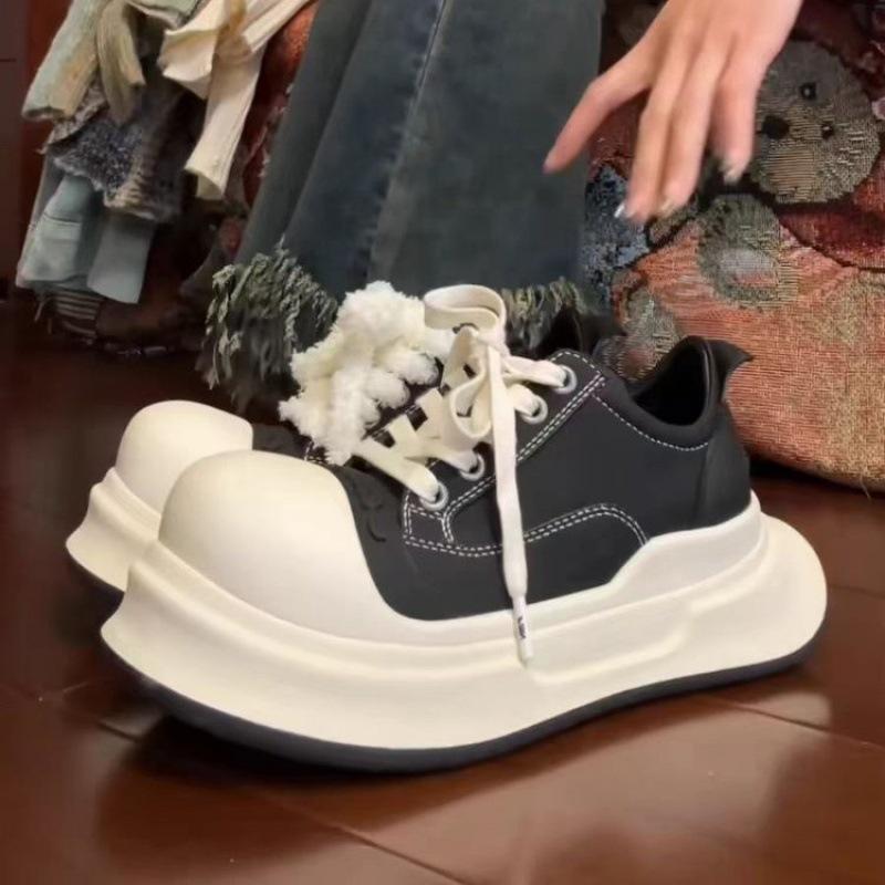 Fashion Korean Casual Platform Shoes Women's 2025 New Retro Fashion Versatile Thick-soled Lightweight Breathable Board Shoes Zapatillas