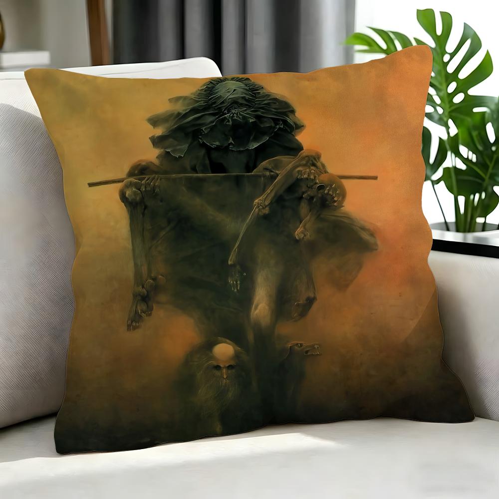 Art ZZdzislaw Beksinskied Cushion Cover Cushion Cover Set Pcs x x x Pillowcase Decorative Sofa Home Decor
