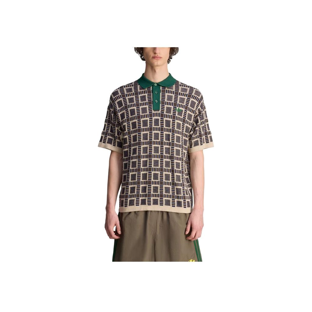 Adidas Originals X Brain Dead Collaboration Trefoil SS25 Sports Fashion Comfortable Short Sleeve Polo Shirt Unisex Polo Shirts Dust-Sand JN7151