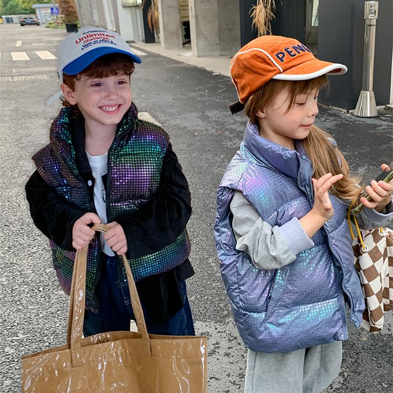 

Детский модный пуховый хлопковый жилет, осенне-зимний толстый теплый жилет для мальчиков и девочек