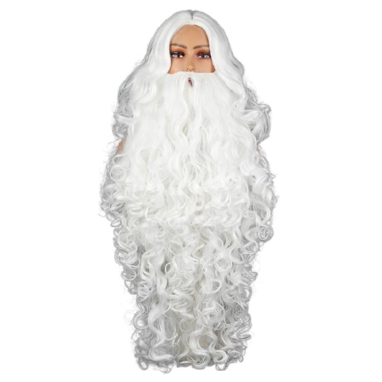 Белый набор бороды и парика Санта-Клауса Рождественский Костюм Клауса Косплей Аксессуары