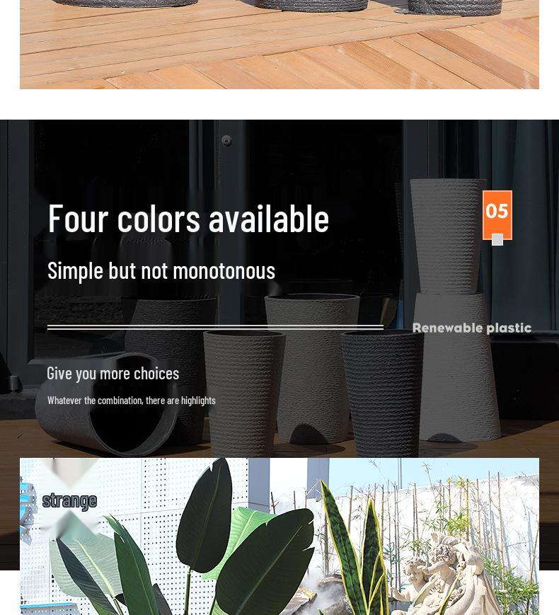 Nordic Extra Large Faux Ceramic Flower Pot for Living Room/Balcony