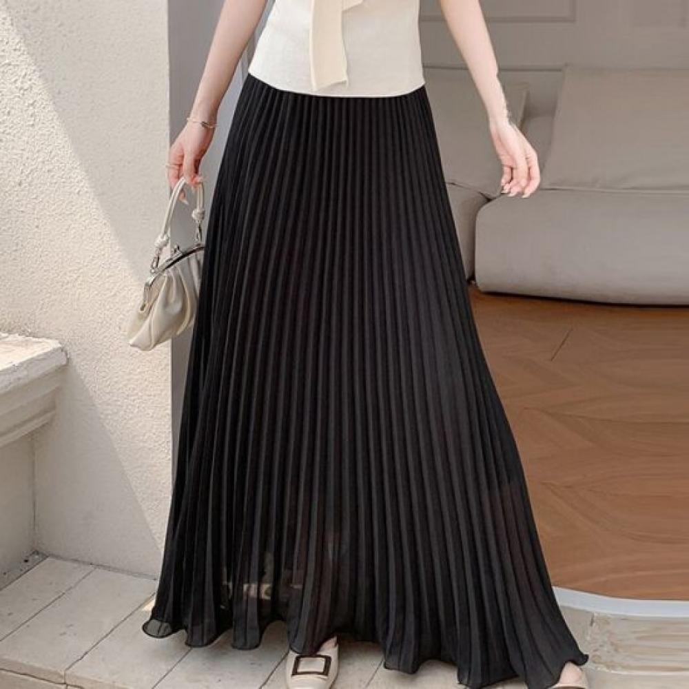 Navava Daily Fresh Pleated Banding Long Skirt Ns499