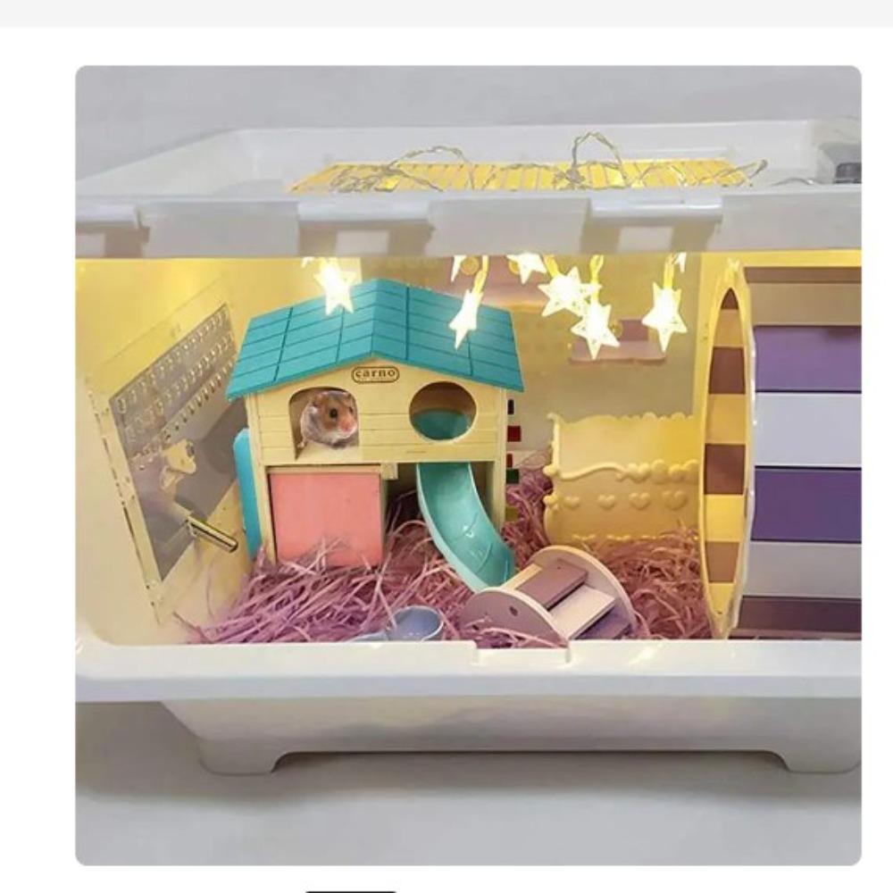 

Качели Клетка для хомяка с синим верхом Домик из цельного дерева Дышащая игрушка для хомяка Вилла