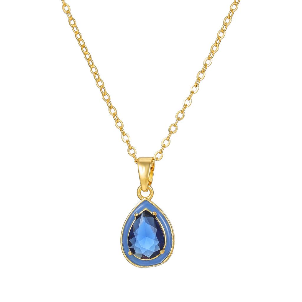 

Copper Zircon Water Drop Drop Dangle Necklace For Women Stylish Accessory