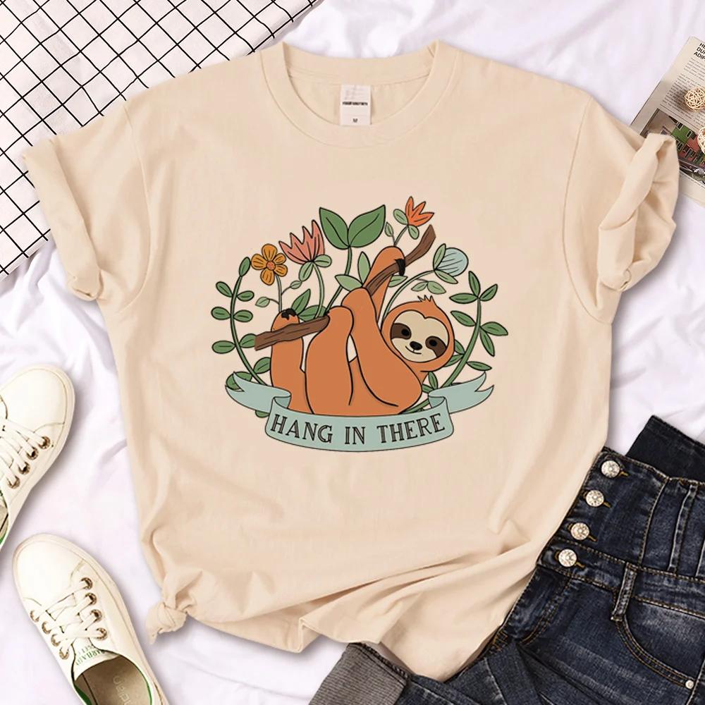 Sloth T Shirt Women Funny Summer Graphic T Shirt Girl Anime Clothes