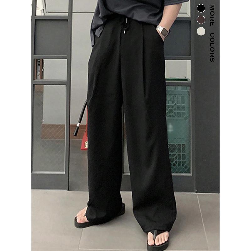 Men's wide-leg pants, new spring and autumn style, loose straight cut, drapey, versatile casual floor-length pants