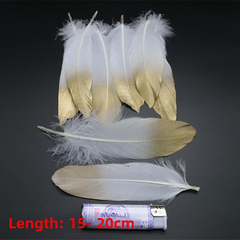 DIY Feather Jewelry Accessories: Large Floating Gold Feather, Small Straight Knife, Spray Gold Gradient Feather