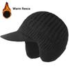 Men Winter Knitted Peaked Hat with Earmuffs Windproof Warm Earflap Hat Outdoor Cycling Baseball Hat Knitted Newsboy Hat with Visor