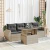 VidaXL Garden Lounge Set 5 Pcs with Light Grey Cushions Wicker 3326563