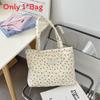 Tote Bag With Heart Pattern And Cotton Lining For Daily Use