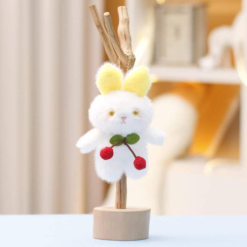 Plush Cherry Bear Keychain With Soft Short Pile For Girls And Bag Decor