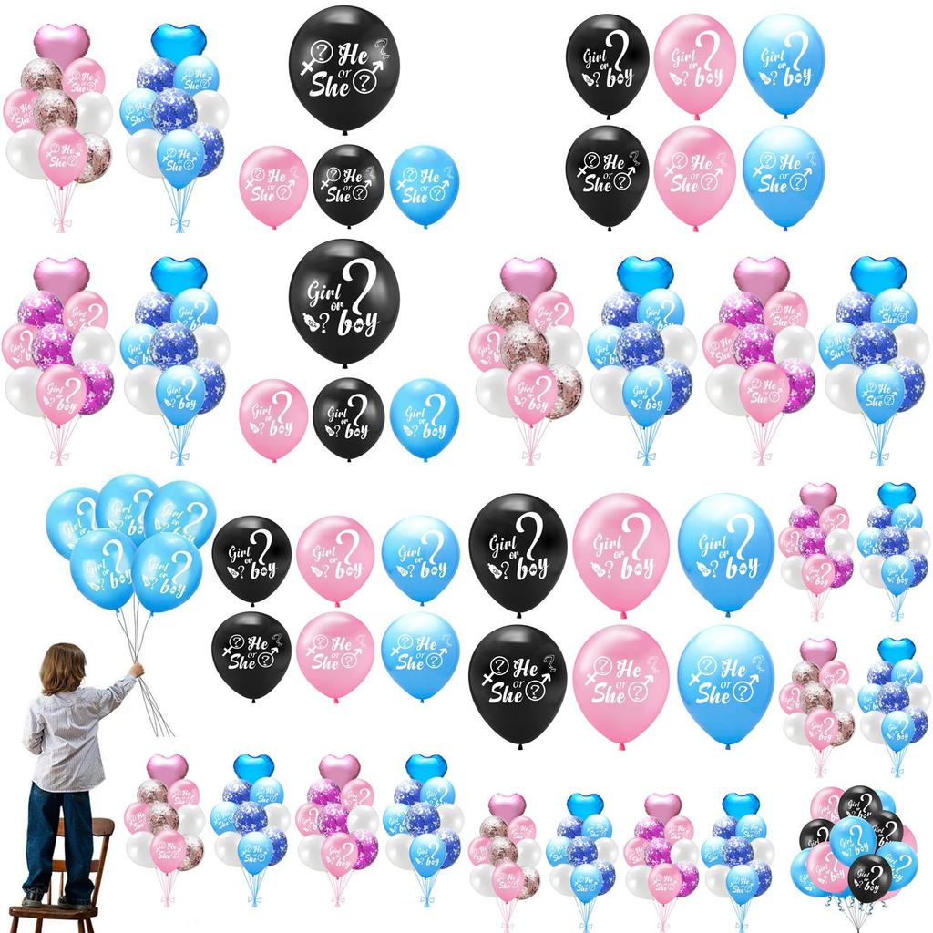 Charming Baby Gender Reveal Party Decoration Latex Sequin Balloons Set For Memorable Celebrations