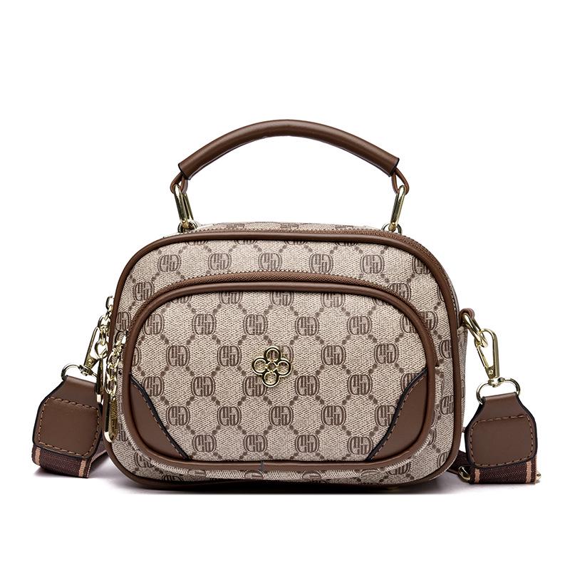 Modna torebka crossbody mała okrągła luksusowa z nadrukiem 2025