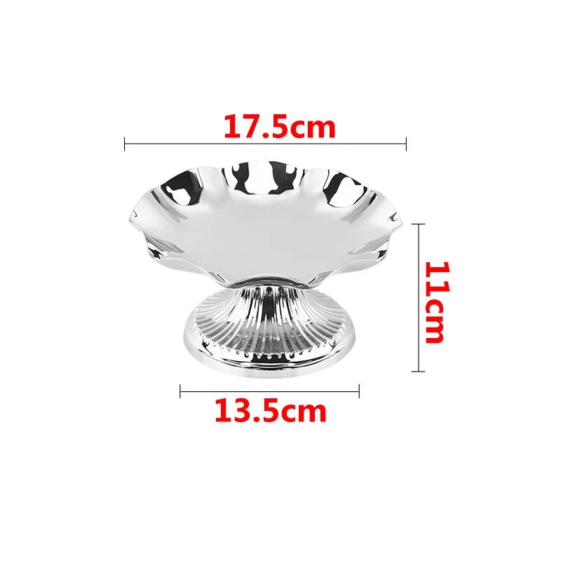

304 Нержавеющая сталь Высокая роскошная домашняя тарелка для конфет и закусок Металлическая вечеринка Клубная подставка для хранения фруктов Торт Украшение Тарелка для торта Печенье