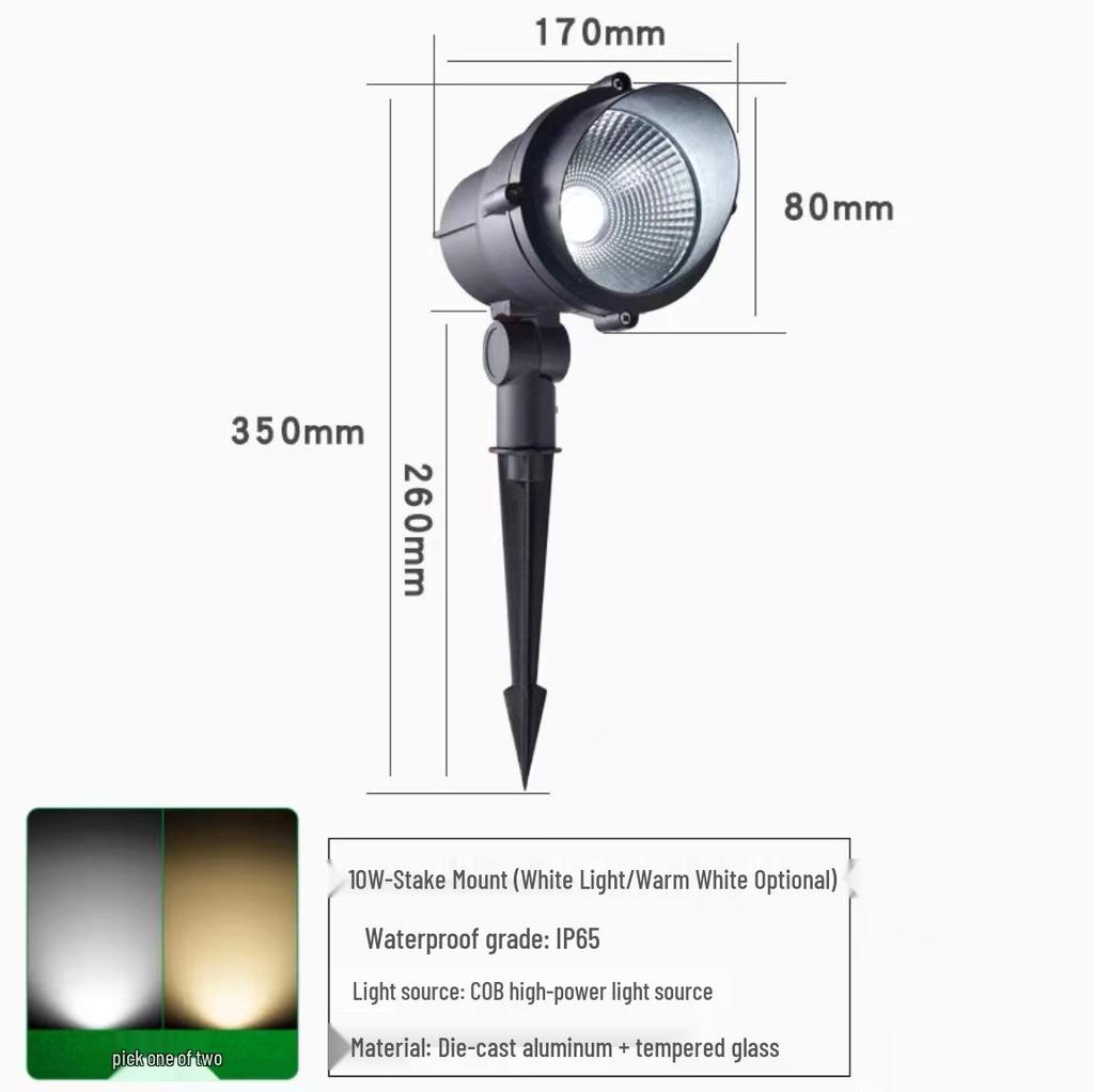 Waterproof Outdoor Landscape Spotlight for Gardens and Lawns