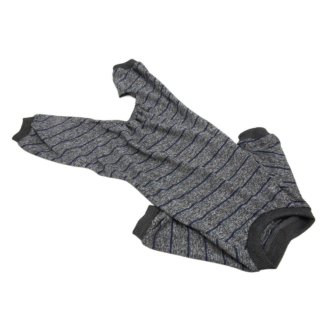 Striped Dog Pajamas Stylish Cute Summer Thin Soft Stretchable 4 Legs Puppy Jumpsuit for Dogs Cats