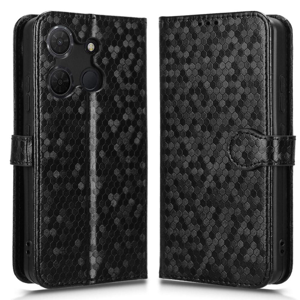 For TCL 503 Wallet Case Dot Pattern Imprint PU Leather Phone Cover