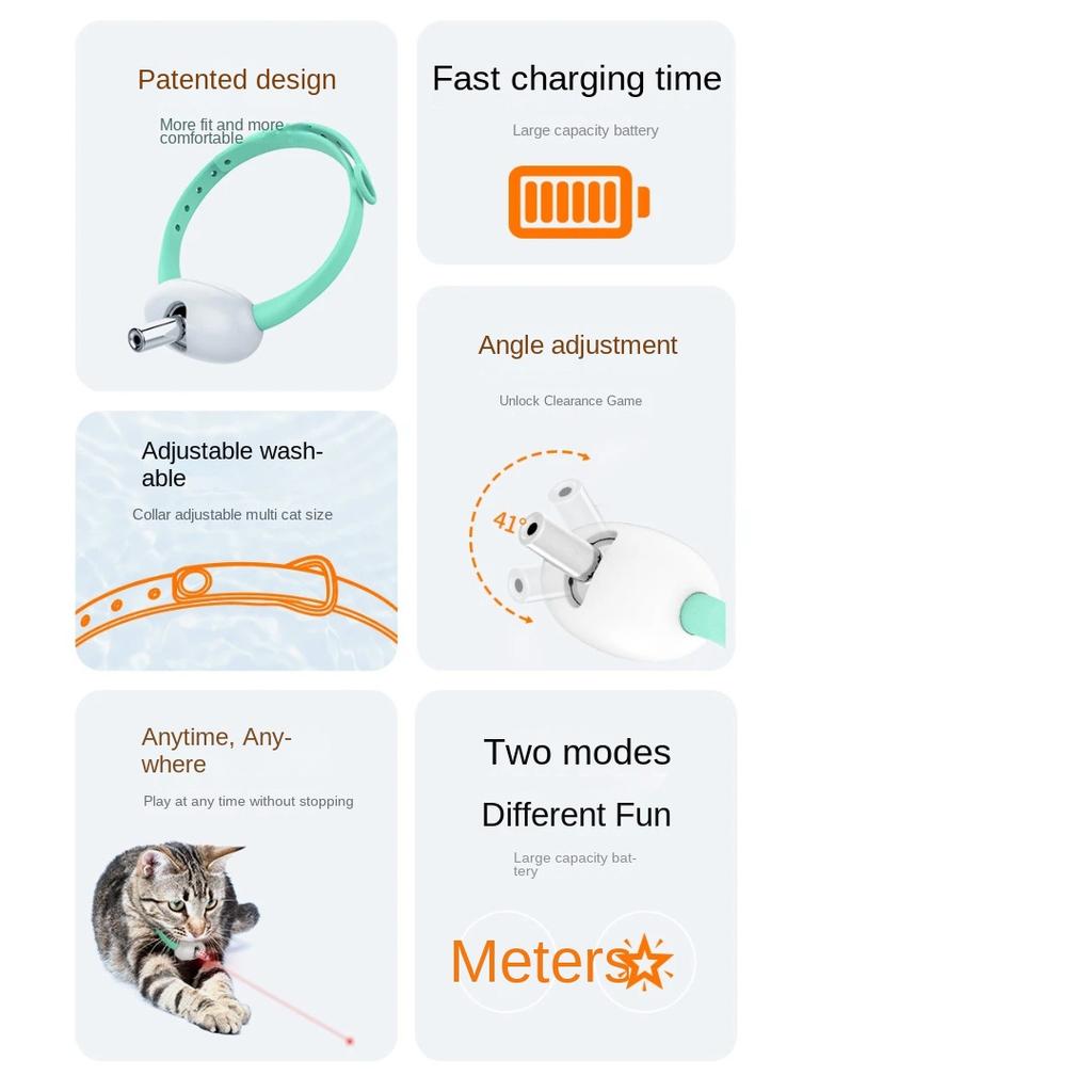 Intelligent Laser Cat Teasing Collar, Automatic Laser Pet Toy for Cat Exercise & Entertainment