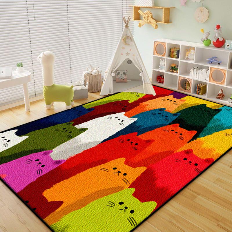 Cute Footprint Carpets for Living Room Modern Decoration Children Bedroom Plush Rug Home Pet Area Easy Clean Non-slip Mat Floor
