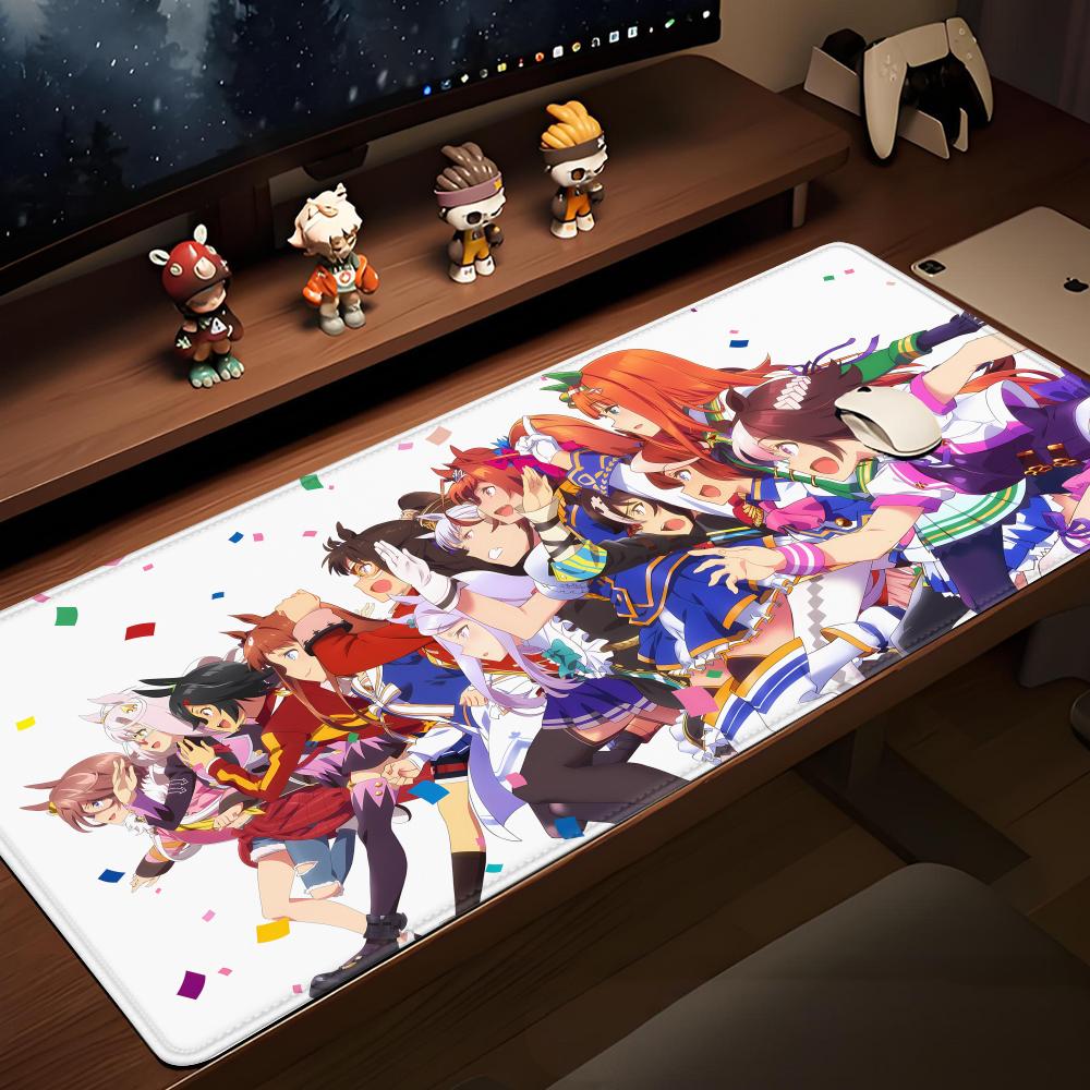 Anime UUmamusume Pretty Derby Spiel Mauspads Tokai Teio Schreibtischunterlage 900x400mm Gaming Zubehör XXL Kawaii Hybxaxc Tastaturpad