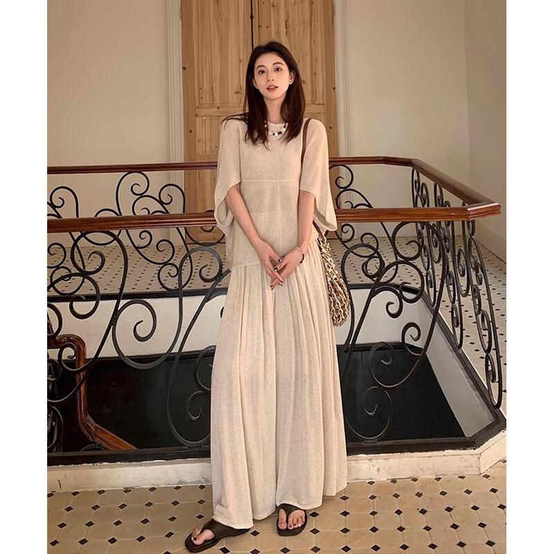 JK&JS French Style Round Neck Thin Knit Top