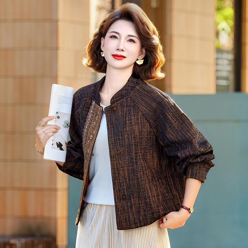 Hodo Women's Middle-Aged Autumn Stand-Collar Jacket