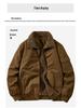 2025 Men's Double-Sided Washed Cotton Flight Jacket with Lambswool for Autumn/Winter