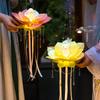 Mid-Autumn Festival Jade Rabbit Lotus Lantern Children's Handmade Diy Material Luminous Ancient Lotus Lantern Stage Performance