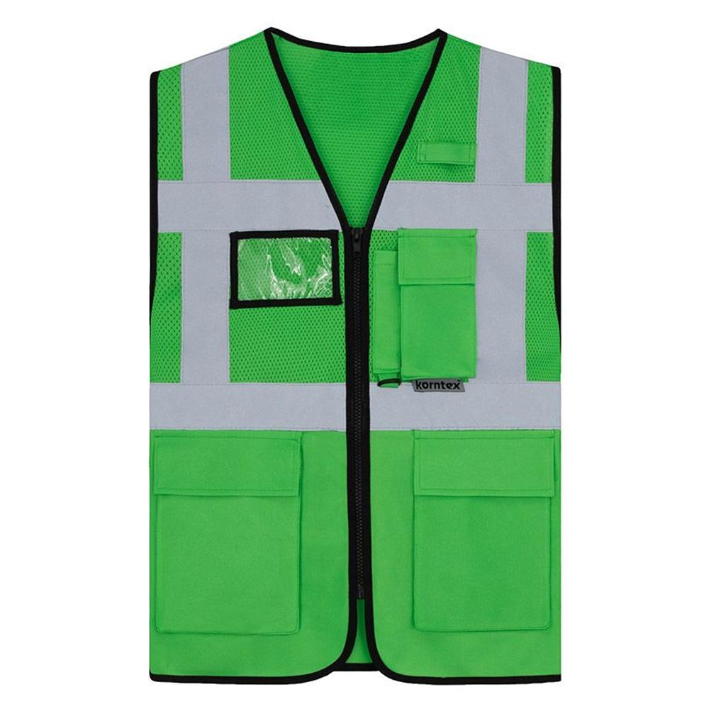 Korntex Unisex Adult Athens Mesh Multi-Functional Hi-Vis Vest