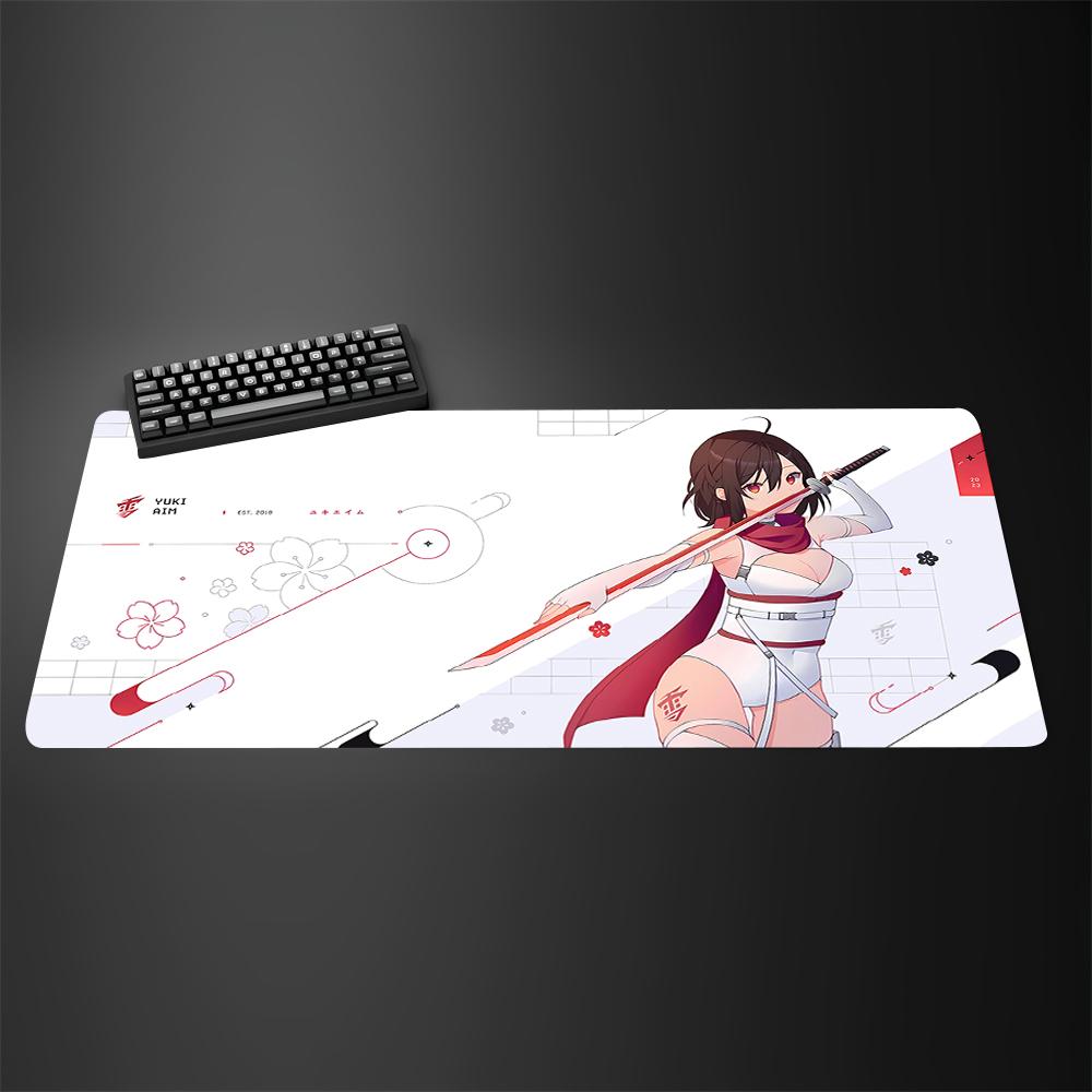 YUki Aim Gaming Mouse Pad NonSlip Mouse Mat Kazemi Anime Large Mousepad Gamer Professional Computer Big Desk Pads Keyboard Mat