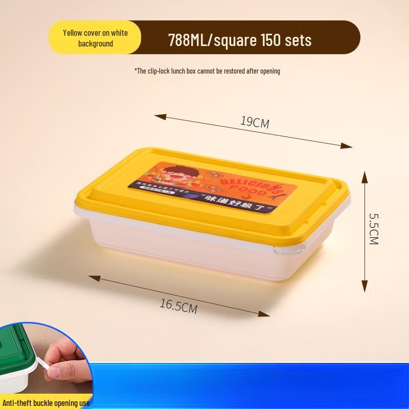 Disposable Tamper-Proof Square Takeout Container