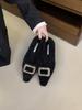Autumn and winter new pointed gentle rhinestone velvet warm Doudou cotton shoes fashionable soft-soled single shoes