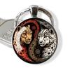Round Alloy Keychain Pendant with Animal Print Design Metal Keyring for Bags Backpacks and Keys Accessories