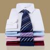 Men's Solid Color Long-Sleeve Business Shirt - Formal Workwear