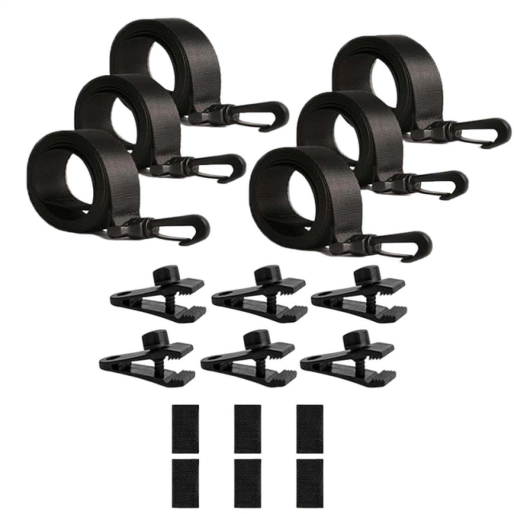 Kit di fissaggio per avvolgitore coperture solari 6 Pezzi Cinghie per coperture solari 6 Velcro 6 Clip Cinghie per coperture solari per piscine interrate