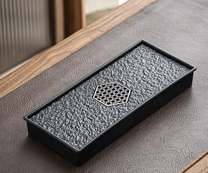 

Легкий роскошный домашний поднос для чайной церемонии в помещении, небольшой чайный сервиз, ряд для хранения в офисе, двойной поднос для чая большой емкости