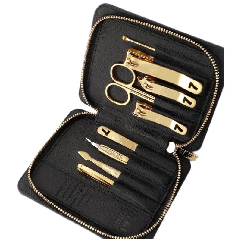 THREE SEVEN Black Gold Luxury Nail Clipper Set