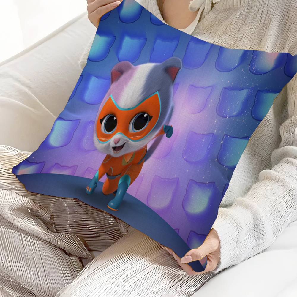 J-Junior S-Super Kitties Office Cushion Pillowcase Car Cushion Cover45X45CM Lumbar Pillowcase Sofa Pillowcover
