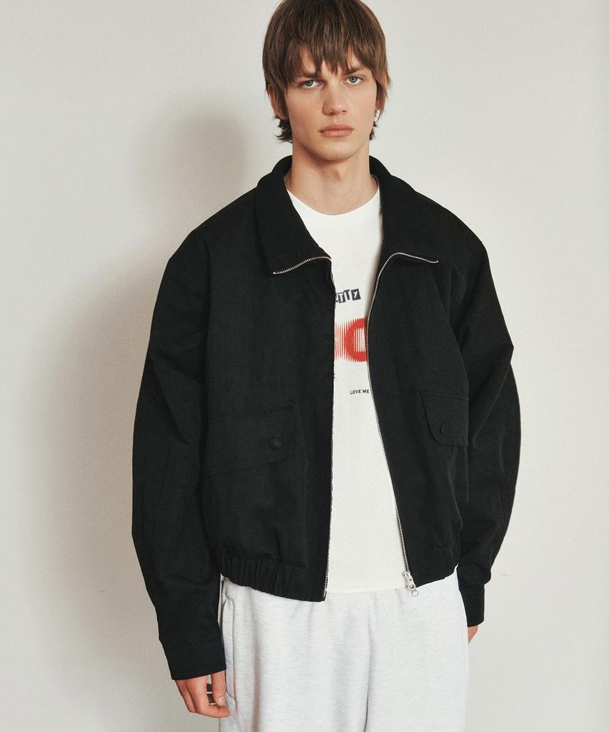 Heute Double Stitch Rip Blouson Jacket (Black)