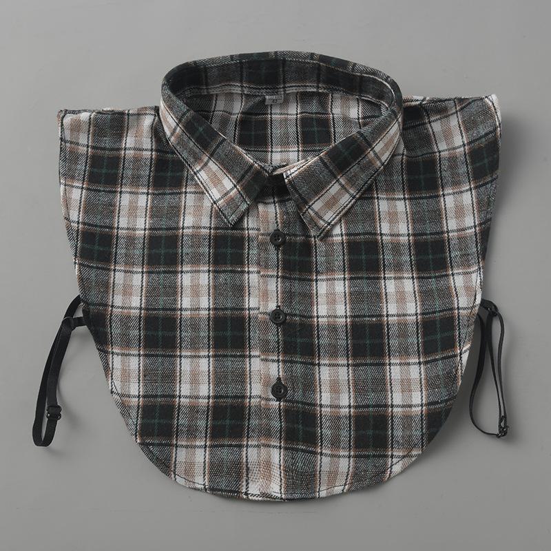 

Клетчатая рубашка с фальшивым воротником для мужчин Съемный фальшивый воротник Рубашка Фальшивый воротник для женщин Мужской размер от 38 до 44 Съемный воротник-стойка