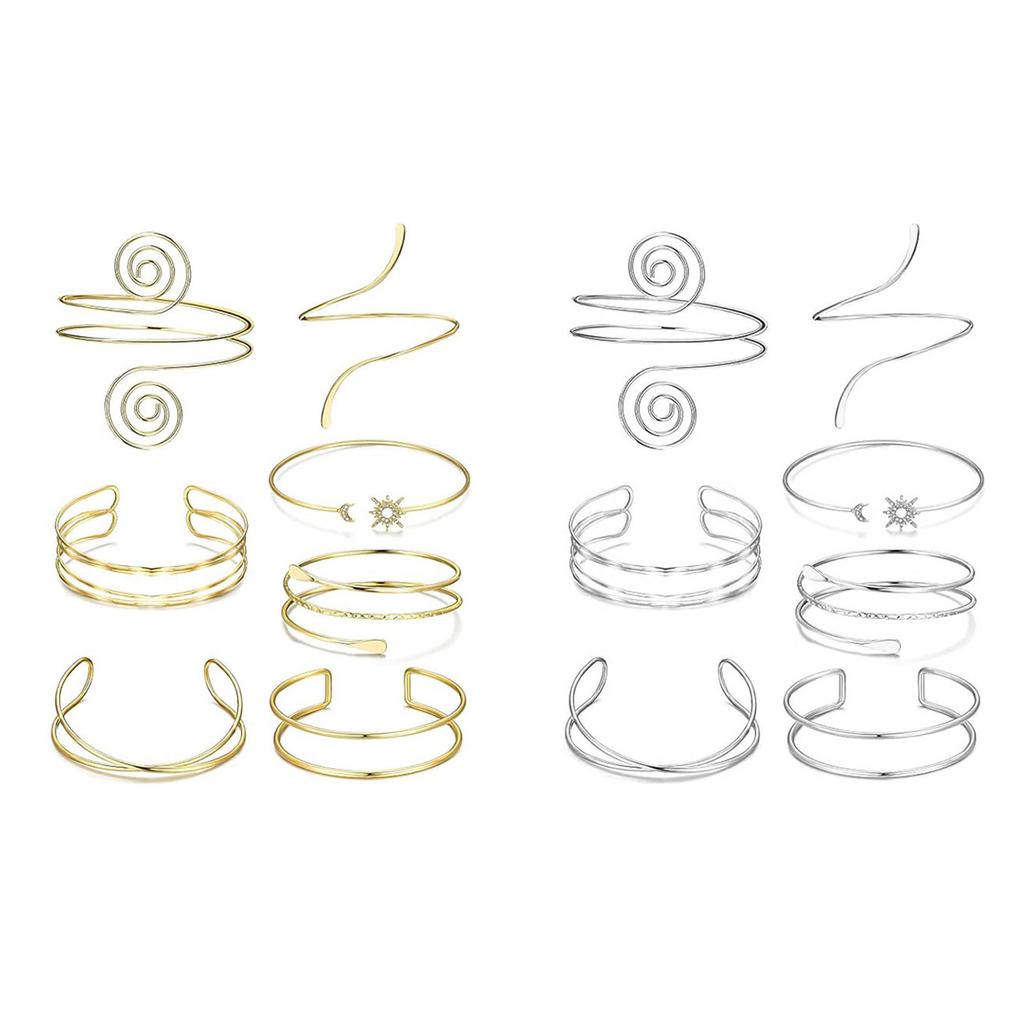 7-teilige elegante goldene Armreif-Armbänder für Damen Feiertagsgeschenke Accessoires für Partys Abschlussbälle und besondere Anlässe