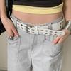 Unisex Punk  Rivet Waist Belt For Jeans, Casual And Streetwear Style Adjustable Pu Leather Belt For Men Women