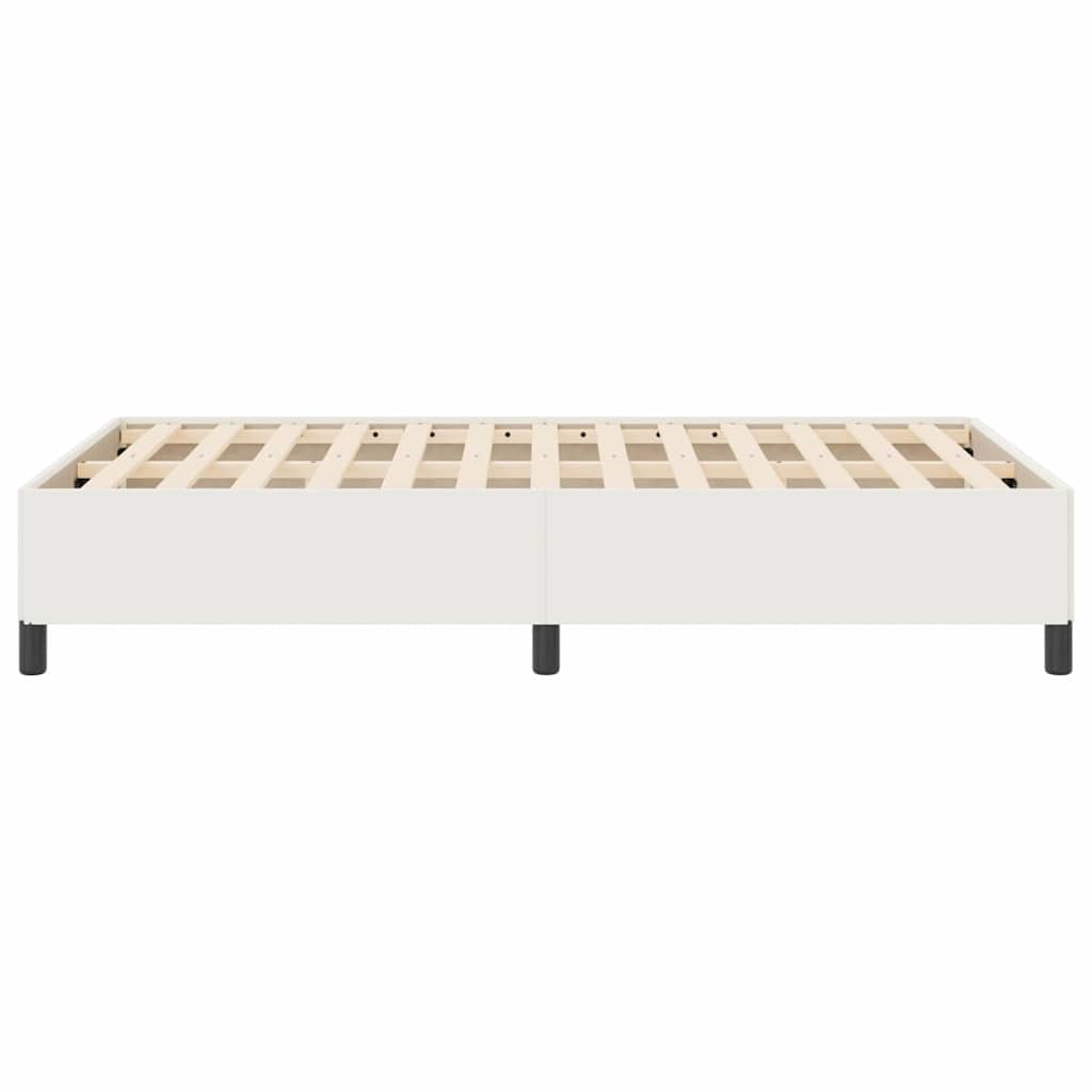 Box Spring Bed Cream 120 x 190 cm Corduroy Fabric