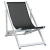 VidaXL Lot de 2 Chaises de Plage Pliantes, Transats avec Hauteur Réglable, Bain de Soleil Jardin, Moderne, Noir Aluminium et 360168