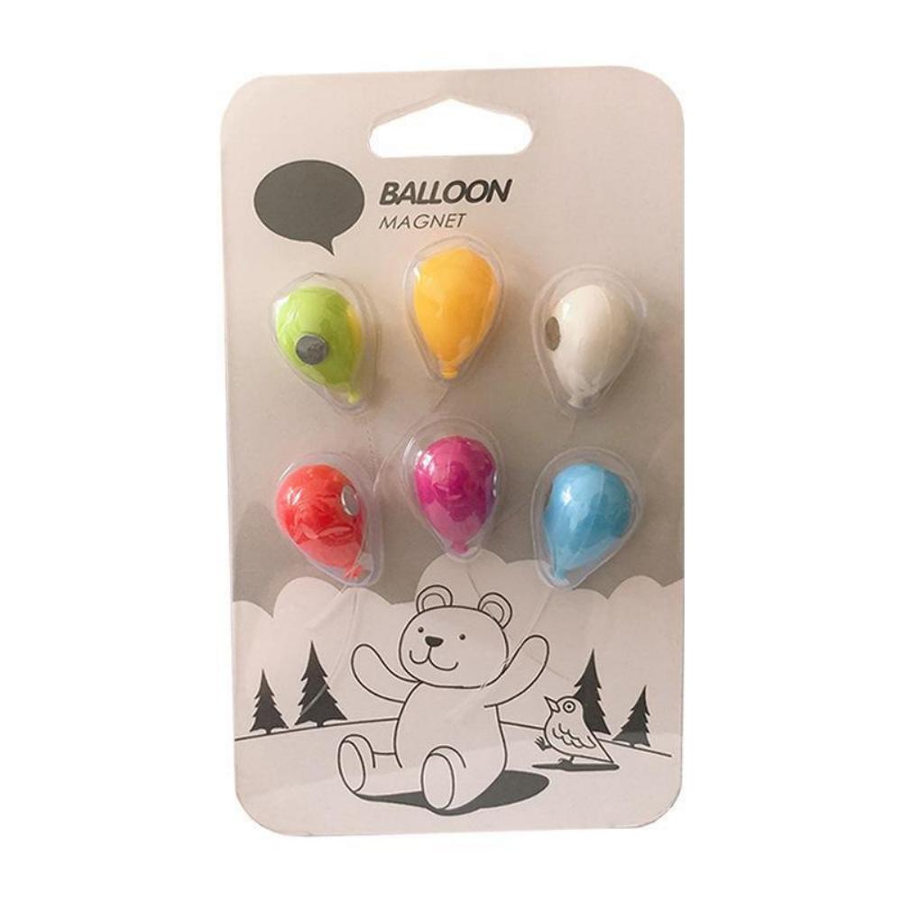 Hot Air Balloon Refrigerator Magnet Set of 6 ABS Resin Decorative Magnetic Stickers Message Board Feature Fridge Metal Surface