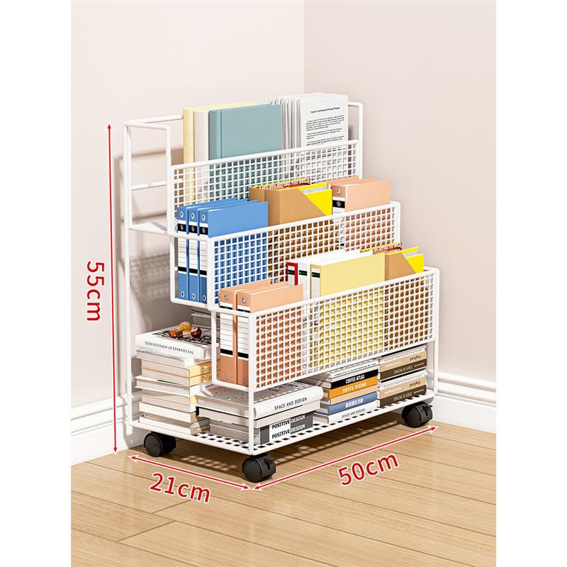 Carrello Porta Libri Mobile a più Strati con Ruote Carrello da Cucina Organizzatore per Bagno Scaffali Porta Snack per la Casa