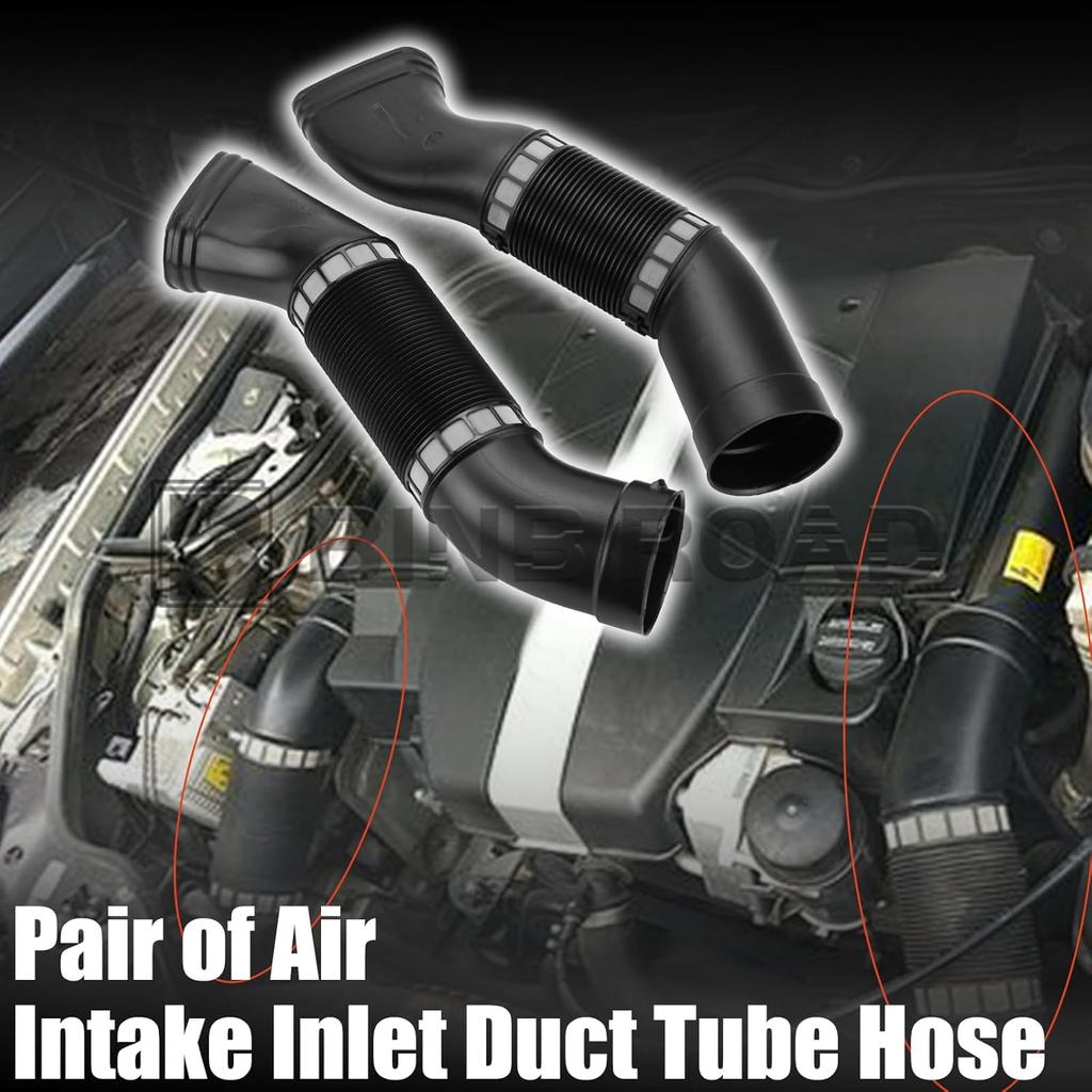 Pair of Air Intake Inlet Duct Tube Hose 1120943482 + 1120943582 Compatible with Mercedes Benz E320 3.2L 2003-2005